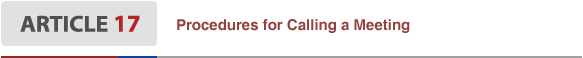 Article17 Procedures for Calling a Meeting